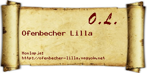 Ofenbecher Lilla névjegykártya